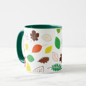Herbst Herbstlaub Muster Grün Tasse (Vorderseite Links)