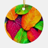 Herbst-Herbstlaub-Muster Keramik Ornament (Vorne)