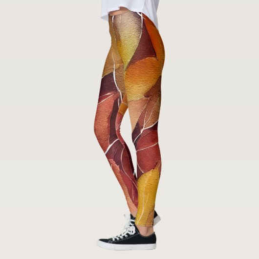 Herbst-Herbstlaub-Muster Leggings (Links)