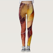 Herbst-Herbstlaub-Muster Leggings (Vorderseite)