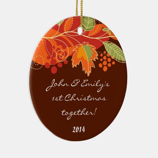 Herbst Herbstlaub Personalisiert Name Ornament (Rechts)