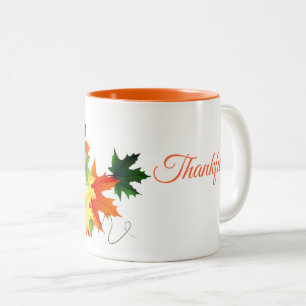 Herbst-Herbstlaub Tasse-Dankbar Zweifarbige Tasse
