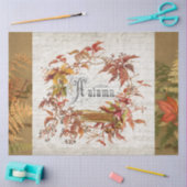 Herbst Herbstleaf Wreath Script Ephemera Decoupage Seidenpapier (Basteln)