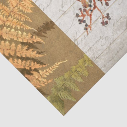 Herbst Herbstleaf Wreath Script Ephemera Decoupage Seidenpapier (Ausschnitt)