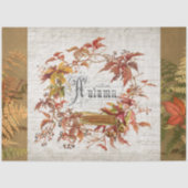 Herbst Herbstleaf Wreath Script Ephemera Decoupage Seidenpapier (Vorderseite)