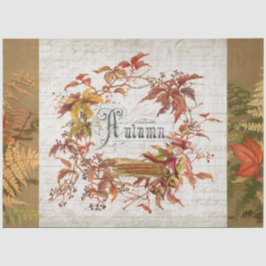 Herbst Herbstleaf Wreath Script Ephemera Decoupage Seidenpapier