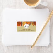 Herbst-Herbstleaves Khaki Monogram-Adresse Adressaufkleber (Insitu)