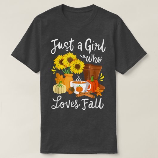 Herbst Herbstsaison nur ein Mädchen, das Lieben fa T-Shirt (Design vorne)
