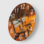 Herbst-Herbstsaison-Park-Bank-Wanduhr Große Wanduhr (Winkel)