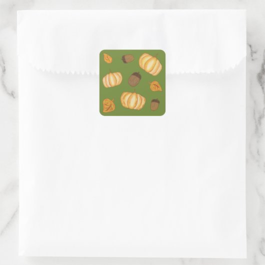 Herbst/Herbstsaison Quadratischer Aufkleber (Tasche)