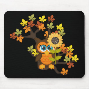 Herbst, Herbstschale mit Sonnenblumen Mousepad