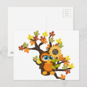 Herbst, Herbstschale mit Sonnenblumen Postkarte (Vorne/Hinten)