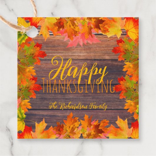 Herbst Herbstverlässt auf Braunwald glückliches Er Geschenkanhänger (Vorderseite)