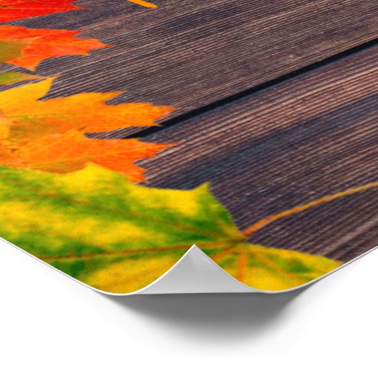 Herbst Herbstverlässt auf Braunwald glückliches Er Poster (Ecke)