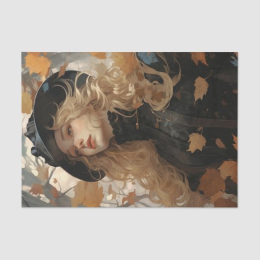 Herbst Herbstverlässt Hübsche Girlanalernte Seidenpapier (Vorderseite)