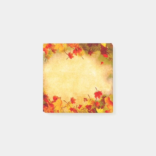 Herbst Herbstverläufe auf Altpapier-Hintergrund Post-it Klebezettel (Vorderseite)