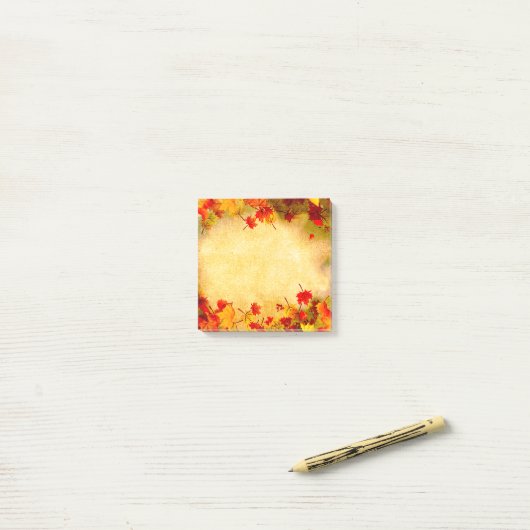 Herbst Herbstverläufe auf Altpapier-Hintergrund Post-it Klebezettel (Auf Schreibtisch)