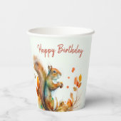 Herbst/Herbstvibes Eichhörnchen - Geburtstagsparty Pappbecher (Rückseite)