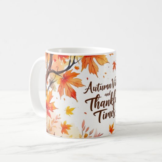 Herbst Herbstwoben und dankenswerte Zeiten freundl Kaffeetasse (Vorderseite Links)