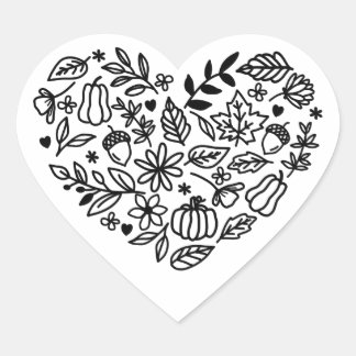 Herbst Herz-Aufkleber