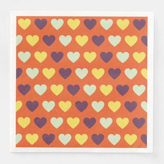 Herbst Herz Papier Abendessen Napkins Serviette (Vorderseite)
