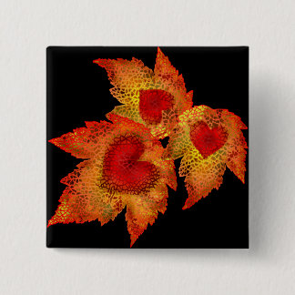 Herbst-Herz-schwarzer Knopf Button