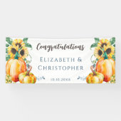 Herbst Herzlichen Glückwunsch Hochzeitsempfang Banner (Horizontal)