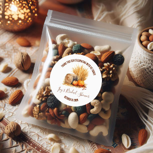 Herbst Heuballen und Kürbis Brautparty-Geschenk Runder Aufkleber