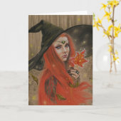 Herbst-Hexenkarte Glitzern Karte (Gelbe Blume)