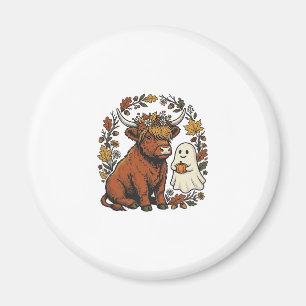 Herbst Highland Kuh Geist Vintage Gravur Shirt  Magnet