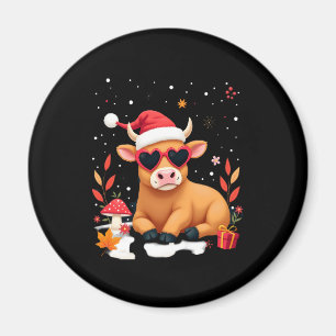 Herbst Highland Kuh Kürbis Bogen Weihnachten Mädch Magnet