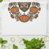 Herbst Highland-Kuh mit Herzbrille Geschirrtuch (Gefaltet)