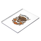 Herbst Highland-Kuh mit Herzbrille Notizblock (Linke Seite)
