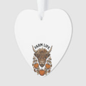 Herbst Highland-Kuh mit Herzbrille Ornament (Vorderseite)