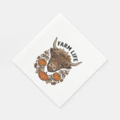 Herbst Highland-Kuh mit Herzbrille Serviette (Ecke)
