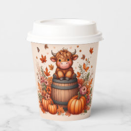 Herbst Highland Kuh Papiertasse Pappbecher