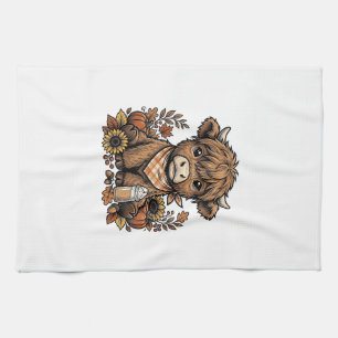 Herbst Highland Kuh Vintage Herbst Farmhouse Kunst Geschirrtuch