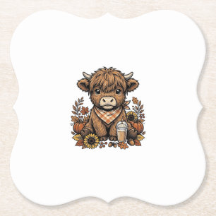 Herbst Highland Kuh Vintage Herbst Farmhouse Kunst Untersetzer