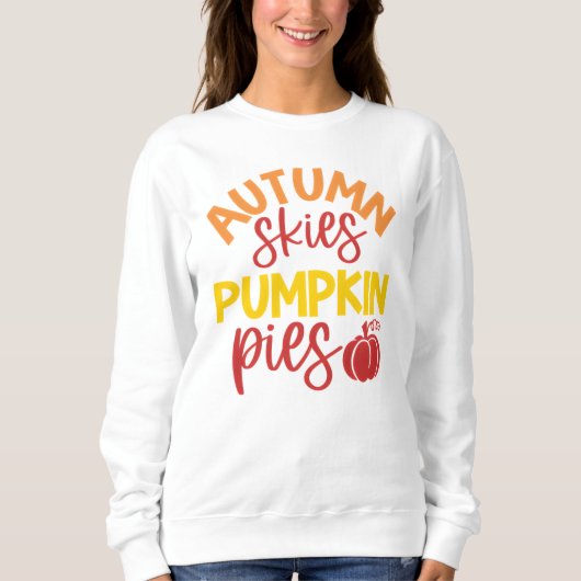 Herbst Himmel und Kürbiskugeln Gemüter Fall Sweatshirt (Vorderseite)