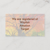 Herbst hinterlässt Abstrakte Registrierungskarte Begleitkarte (Rückseite)