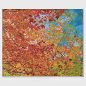Herbst hinterlässt farbige Orange Fall Themed Blue Geschenkpapier (Flach)