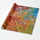 Herbst hinterlässt farbige Orange Fall Themed Blue Geschenkpapier (Ungerollt)