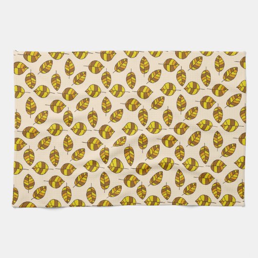 Herbst hinterlässt Gelbes Leaf-Muster auf jeder Fa Geschirrtuch (Horizontal)