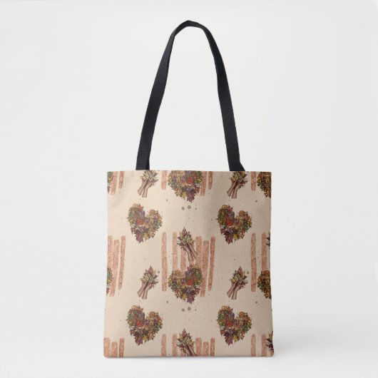 Herbst hinterlässt Herz Tasche (Vorderseite)