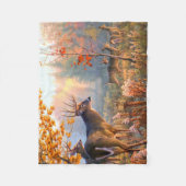 Herbst Hirschbucken auf Waldwiese Fleecedecke (Vorderseite)