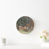 Herbst Hirsche im Arrowhad GA Runde Wanduhr (Zuhause)