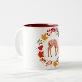 Herbst Hirsche Zweifarbige Tasse (Vorderseite Links)