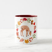 Herbst Hirsche Zweifarbige Tasse (Mittel)