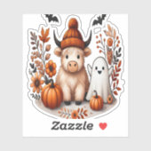 Herbst Hochland Kuh Ghost , Herbst Aufkleber (Blatt)