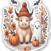 Herbst Hochland Kuh Ghost , Herbst Aufkleber (Vorderseite)